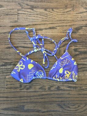 Women's Purple & Yellow Triangle Bikini Top - Brand Unknown